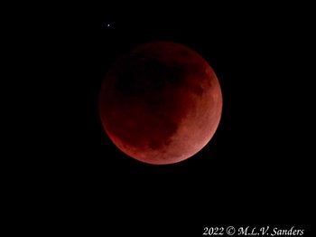 The blood red moon, May 15, 2022 lunar eclipse, Wyoming