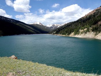 Middle Piney Lake with Wyoming Peak and Coffin Peak in the background.